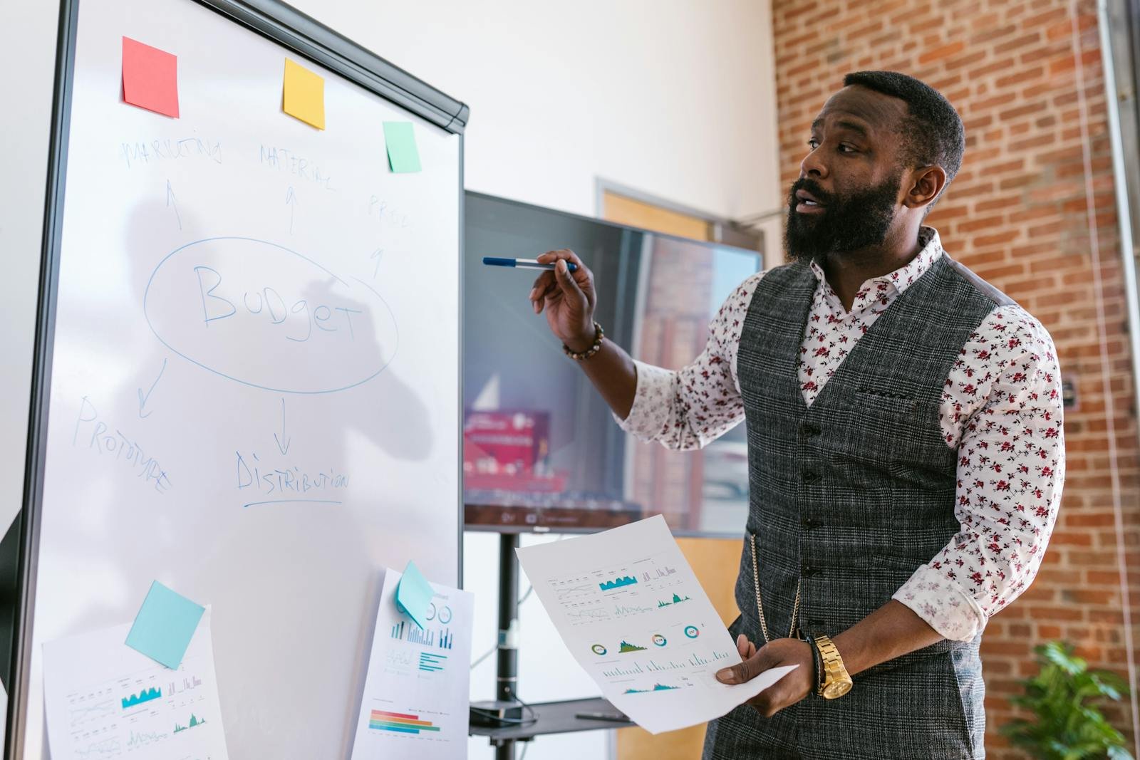 Professional presentation focused on budget planning in an office environment.
